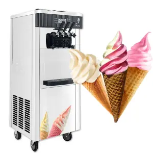 MEHEN Automatic 3 Flavors Ice Cream Machine for Business Bangladesh Soft Ice Cream Machine Ice Cream Maker Machine for Home