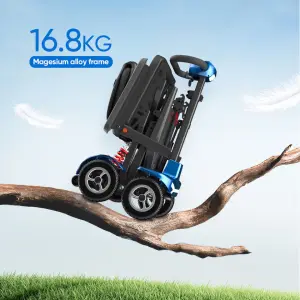 Aircraft-Approved Travel Foldable Lightweight Mobility Scooter 16.8Kg Magnesium Alloy Ultra Light Electric Scooter for Seniors