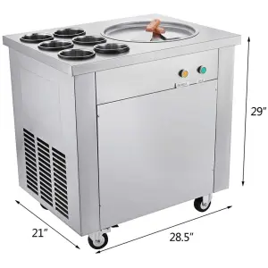 Sihao Hand Crank Ice Cream Maker Street Food Mini Fry Roll Ice Cream Machine for Small Business