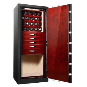 Automatic Watch Winder Luxury Fireproof Home Safe Fingerprint Cabinet WIFI Mobile Operated Intelligent Leather Jewelry Safe Box