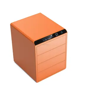 High Leather Jewelry Safe for Home Anti-theft, Intelligent Fingerprint Safe 1/2/3/4 Drawer Options Available