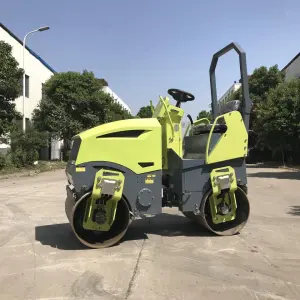 1 Ton 3 Ton Road Roller Vibration Manufacturer Asphalt Double Drum Walk Drive Construction Compactor with Engine and Pump