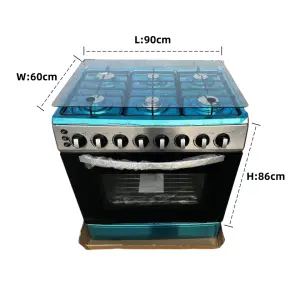 6 Burner+Gas+Stove with Oven Stainless Steel Gas Range Heavy Duty Household and Commercial Kitchen Appliance