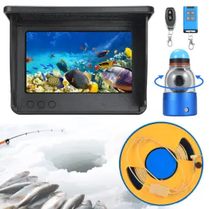 360° Fish Finder Underwater Fishing Camera with Infrared Night Vision Light 5" Display Self-Righting and Temperature Detection