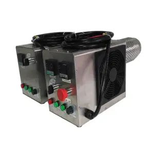 220V Stainless Steel 5KW Adjustable Temperature Electric Motor Portable Industrial Air Heater with Blower and High Airflow