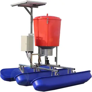 Automatic Solar Auto Feeder for Fish Pond Grateful Fish Pond Shrimp Auto Shrimp Feeder Pond Automatic Solar Feeder Machine