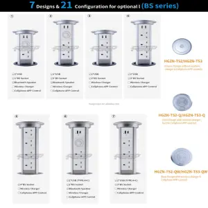 Kitchen Countertop Worktop Power Tower Electrical Outlet Motorized Pop Socket with 13A Rated Current for UK/EU