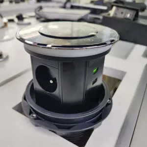 IP65 Waterproof Wifi Smart French Power Outlet Wifi Motorized Lifting up Kitchen Pop up Socket With Wireless Charging