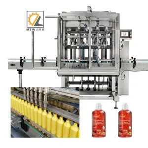 MTW 4 Heads Automatic Body Butter Lotion Cream Shampoo Hair Wax Cosmetic Liquid Filling Machine