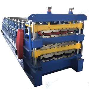 Roofing Sheet Making Machine 3 in 1 Three Layers Corrugated Metal Sheet IBR Iron Plate Glazed Tile Roll Forming Making Machine