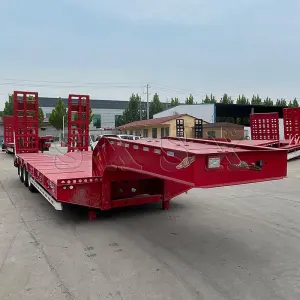 Low Bed Semi Trailer 3/4 Axles Lowboy Container Gooseneck Transport Lowbed Semi Trailer