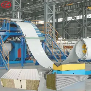 Automatic PU Prefab House Sandwich Panel Making Machine Production Line