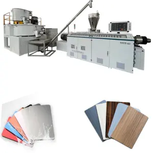 Decoration Wood Veneer Automatic Plastic Pvc Foam Board Wall Panel Making Machine