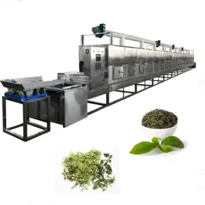 Industrial Tunnel Conveyor Belt Microwave Tea Leaves Herb Leaf Dehydrator Drying Machine