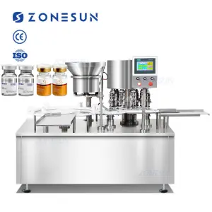 ZONESUN ZS-YG100 High Speed Monoblock Automatic Rotary Glass Small Vial Bottle Aluminum Flip Off Cap Crimping Capping Machine