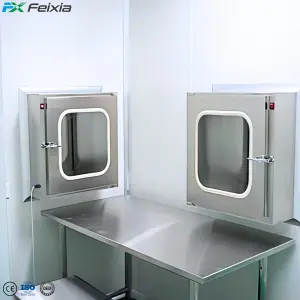 GMP 99.99% UV Static 304 Stainless Steel Cleanroom Transfer Window Pass Box for Lab Clean Room