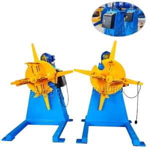 Decoiler Metal Sheet Feeding Rack Automatic Electric Steel Coil Uncoiler Steel Strip Coil Straightening Machinery