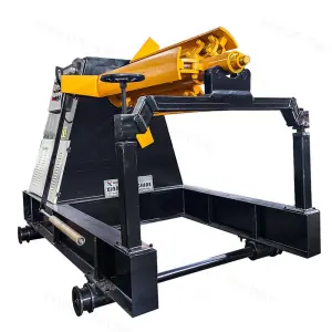 Automatic 10 Ton Hydraulic Decoiler Machine with Gearbox PLC Control Engine Gear Bearing Motor Pump for Roof Use