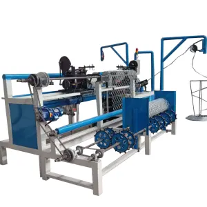 Fully Automatic PLC Control Double Wire Diamond Mesh Fencing Machine Chain Link Fence Making Machine