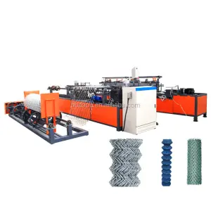 PVC Coated Crimped Wire Diamond Chain Link Fence Making Machine