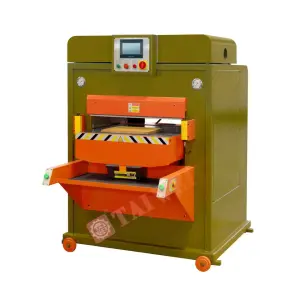 TAIWEI Metal Leather Core Components Motor Concave-Convex Plane Molding Apparel Parts PU Embossing Machine 0-160t Speed