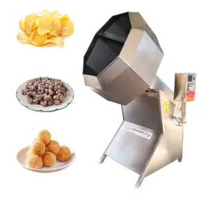 CE Stainless Steel Automatic Nut Flavor Snack Food Drum Octagonal Seasoning Machine Octagonal Mixing Machine for Food Processing