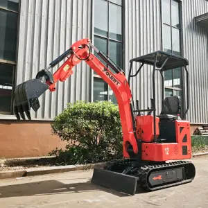 1 Ton Mini Excavator with Protective Canopy - 15 HP, 2.5m Dig Depth, User-Friendly Controls, 1000 kg Operating Weight