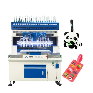 3d Logo Label Making Machine Pvc Rubber Patch Machine for Slipper Surface Custom Pvc Key Ring Forming Production Line