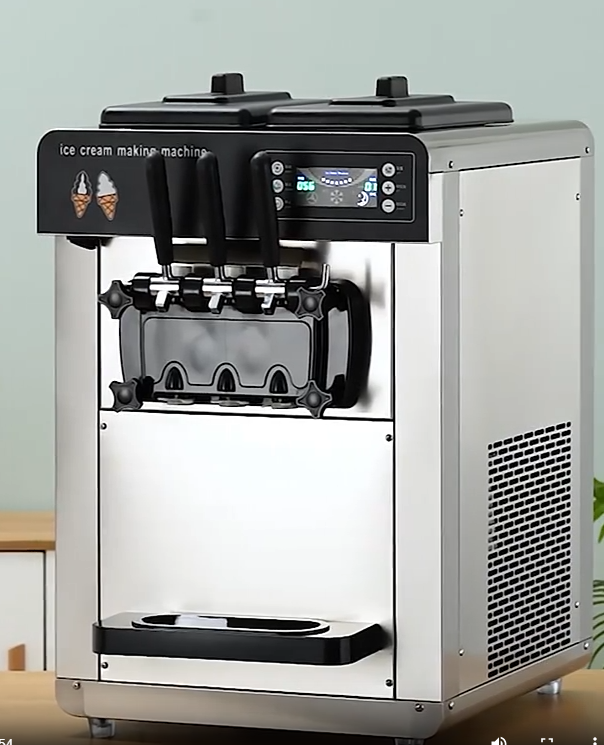 Commercial Ice cream Making Machine,  three-head ice cream machine with dual flavors