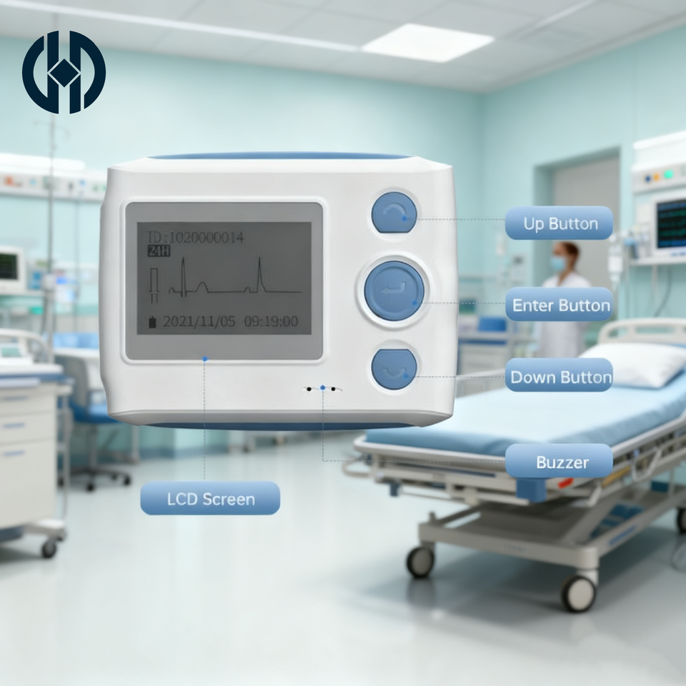 ECG Trend Analysis Ambulatory 24 Hour Heart Rate Cardiac Monitor Holter Monitoring Device for Hospital Use