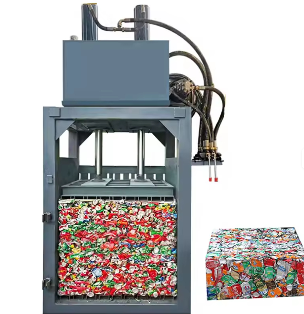Waste Paper Compressor Baler Vertical Presser Worn Pet Bottle Hydraulic Baling Press Machine