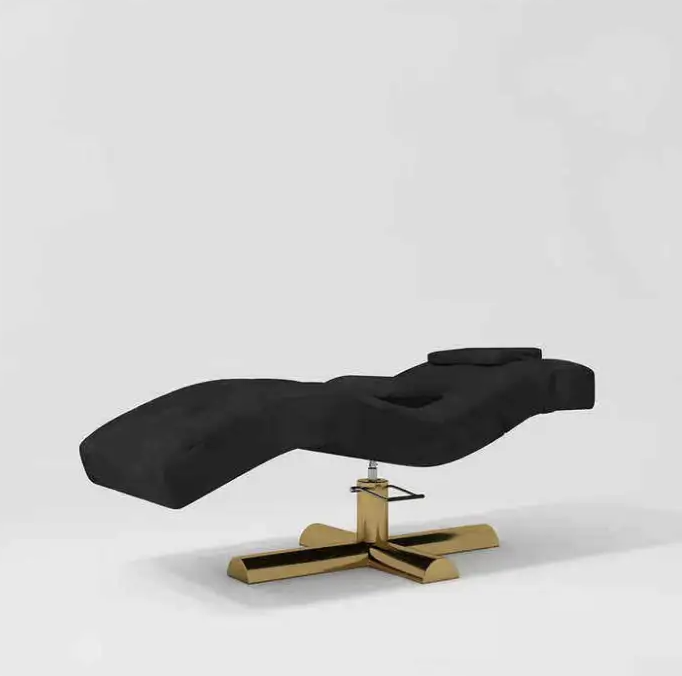 WDY Modern Luxury Black Beauty Salon Furniture Facial Spa Bed Adjustable Reclining Curved Lash Bed for Salon