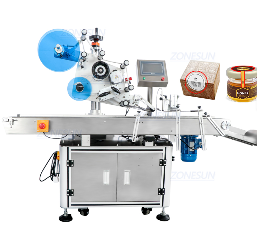 ZONESUN ZS-TB833 Horizontal Folding Carton Box Anti Tamper Adhesive Sticker Packing Automatic Sealing Corner Labeling Machine