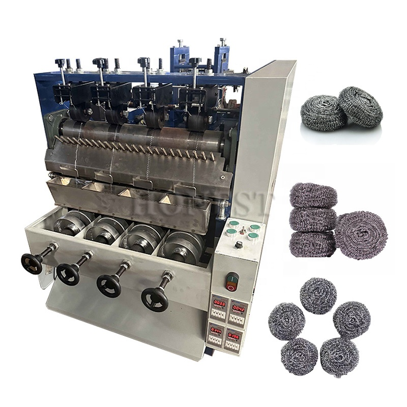 Full Automatic Pot Scourer Machine Kitchen Stainless Steel Scrubber Making Machine HT-GS05 Model