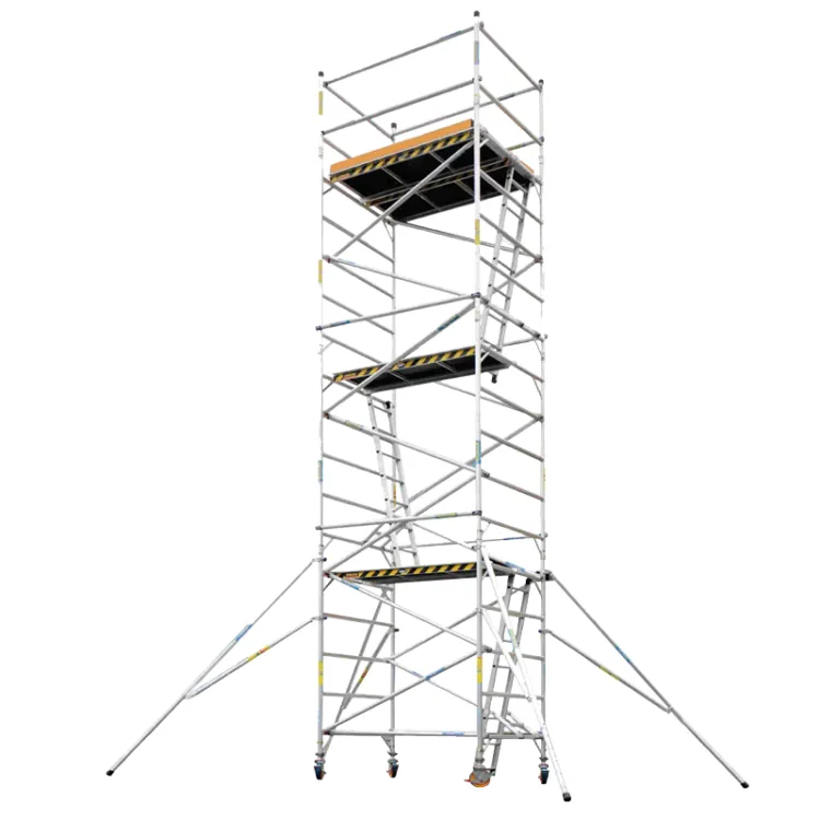 Heavy Duty Design Aluminum Alloy Scaffoldings 20-Degree Inclined Climbing Ladder Double-Wide Widened Tower Frame