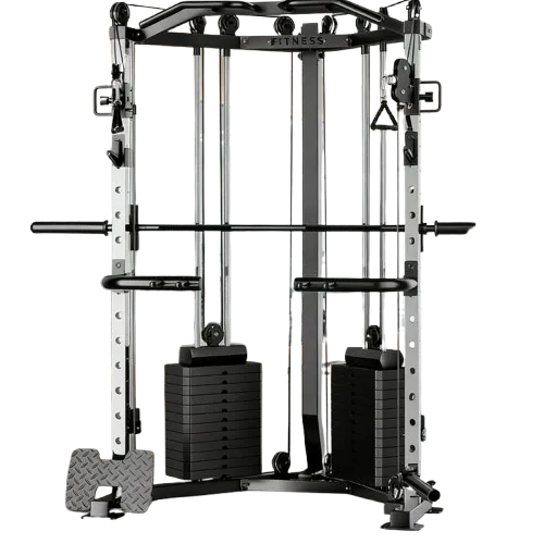 Smith Machine Multi-Functional Home Gym Cable Crossover With 75 kg Stack Weight Power Rack .