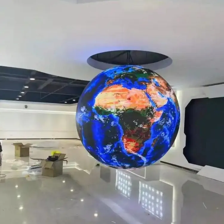 Stock Shaped LED Spherical Screen Globe 2m-10m Diameter LED Ball Screen IP65 Waterproof Customizable Size for Exhibition