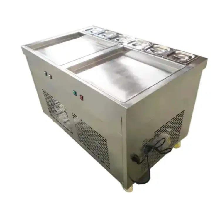 Commercial Stainless Steel Fried Ice Machine for Making Ice Cream Ice Roll Yogurt Roll