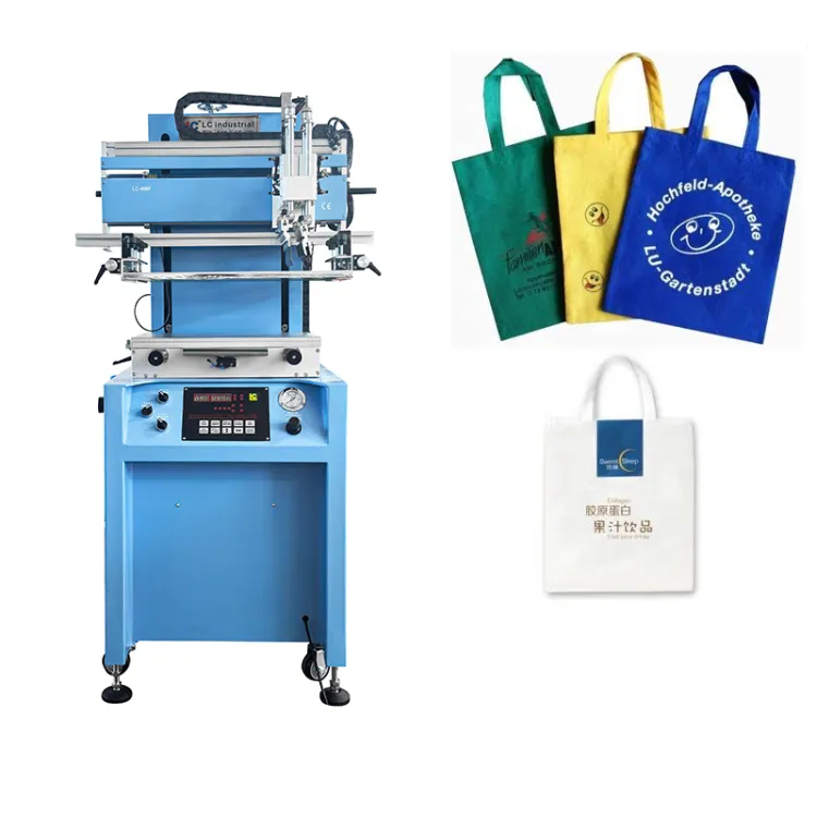 One Color Semi-Automatic Paper Bag Screen Printer Flat Screen Printing Machine with Vacuum Table