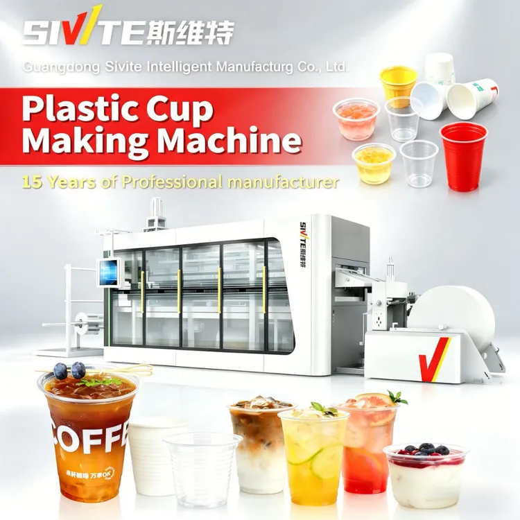 Automatic Cup Making Machine Food Grade Plastic Cup Production Equipment for Disposable Drinking Cups Milk Cup