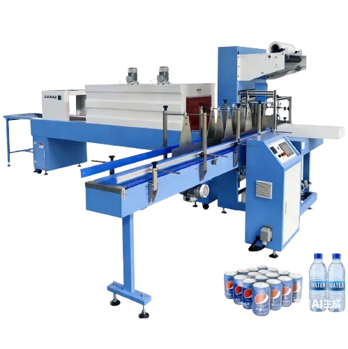 Fully Automatic Heat Shrink Film Wrapping Packing Wrap Packing Machine for Small Boxes Tall Bottles Shrink Wrap
