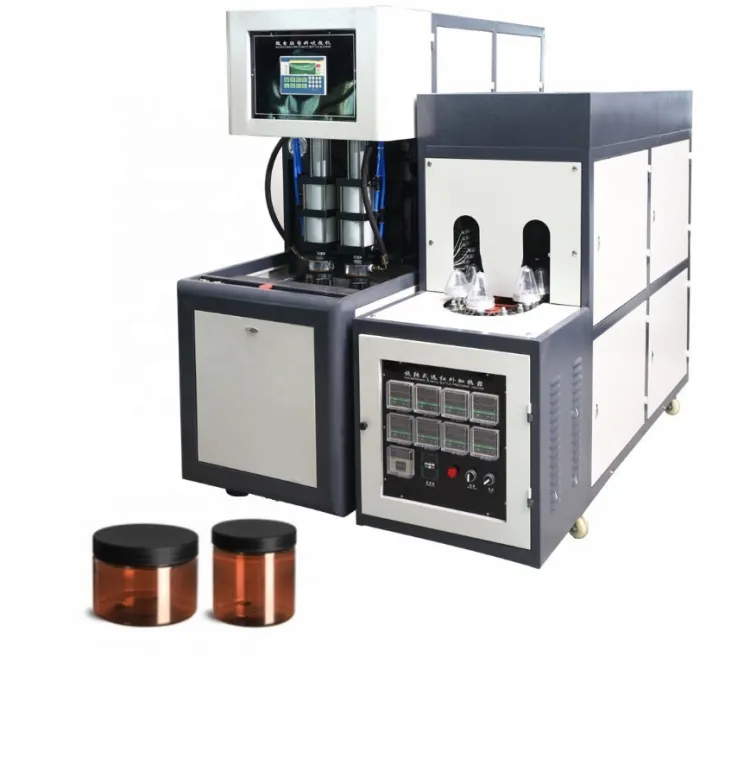 Semi Automatic Wide Mouth Honey Jar 2 Cavities PET Plastic Bottle Blowing Making Machine
