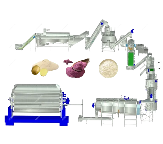 Industrial Big Capacity Output Sweet Potato Powder Flour Making Machine Line Plant for Potato Flakes Machines