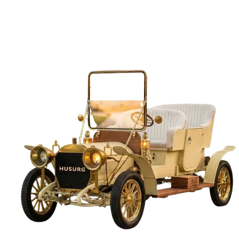 4 Seater Retro Electric Classic Car 48V 5KW Vintage Sightseeing Golf Cart for Wedding Rental
