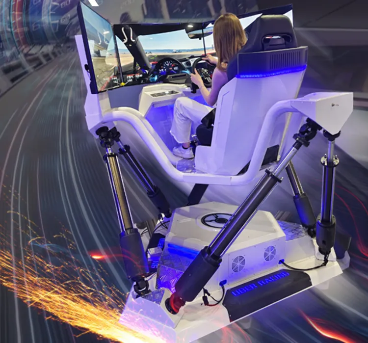 Amusement Park Ride Racing Simulator Three Screen 6 Dof Six-axle VR Simulator 3 Screens Racing Car