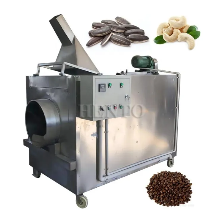 Continuous Peanut Roasting Oven / Coffee Bean Roaster Machine / Drum Roaster for Sesame Seed