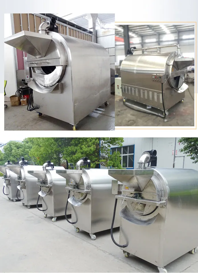 Industrial Peanuts Roasting Machine Electric/Gas Sunflower Seeds Soybean Roaster 180kg 200kg up to 500C Degree