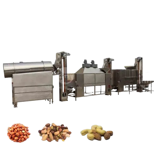 Nut Snack Single Double Rotary Roller Seasoning Flavoring Production Line Salted Raw Nuts Roasters Drum Coating Machine