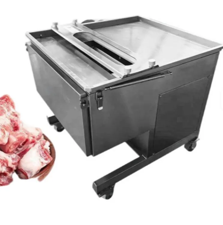 The restaurant uses a type of multi-functional bone saw machine, a fresh chicken and pork rib cutting machine