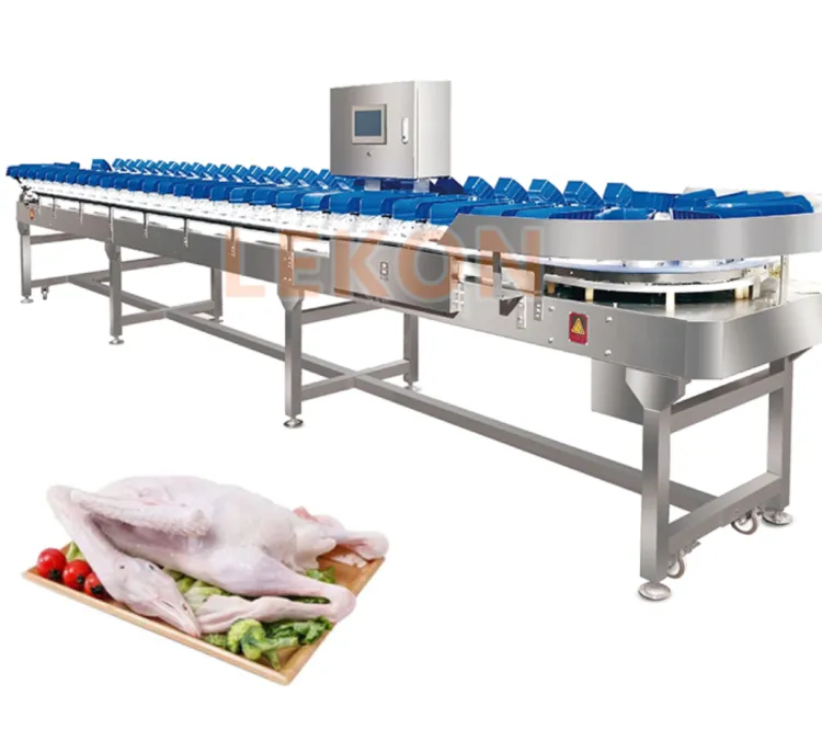 Commercial High Efficiency Automatic Poultry Weight Sorting Machine Chicken and Duck Grading Equipment for Slaughtering